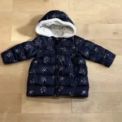 値段交渉大歓迎！【美品】花柄ネイビー中綿ダウンプチバトー女の子