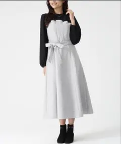 ほぼ未使用　ビスチェ風ツイードドッキングワンピース Mサイズ