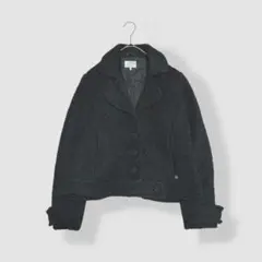 NUMPH ニンフ シンプル ウールブレンド コート ブラック 38