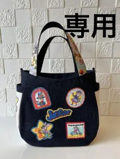 ジョリーフルール】トートバッグ S アリス お茶会 白×黒×アリスブルー