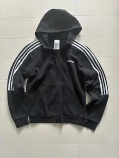 adidas ブラック フルジップパーカー