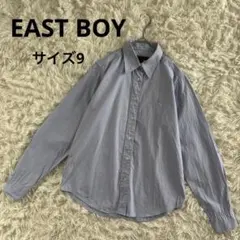 イーストボーイ　EASTBOY 長袖シャツ　ブラウス　ブルー　9号　日本製　綿のサムネイル