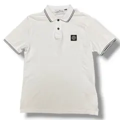 STONE ISLAND ストライプトリム ポロシャツ 半袖 ホワイト サイズMのサムネイル