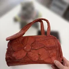 IBIZA　オーストリッチ　ハンドバッグ　ポーチ付　美品！