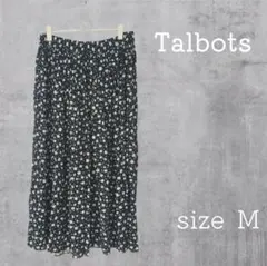 Talbots レディース ロングスカート 花柄 ブラック ホワイト フレア Mのサムネイル