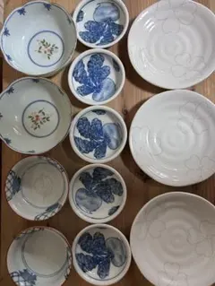 伊万里鍋島焼 魯山窯と忠山窯の小皿 刺身皿 8枚セット 色鍋島 古伊万里