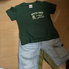 アメカジ　スカルデザイン 半袖Tシャツ110cmとショートパンツセット