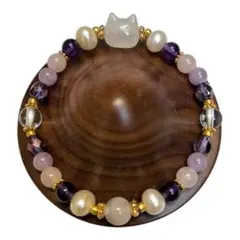 【新品】猫　ブレスレット　パワーストーン　天然石