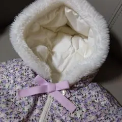 ポンチョ　花柄　リボン　70 80　マント　コート