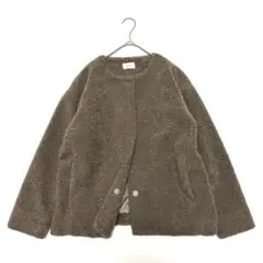 人気✨アーバンリサーチドアーズ ボアジャケット ノーカラー ブラウン　one 茶