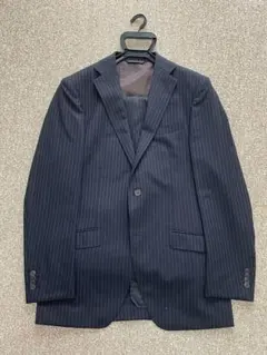 Mr.JUNKO ネイビー ストライプ ビジネススーツ A7(180cm)