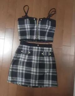 Glossy/グロッシー　チェック柄セットアップ　ミニドレス