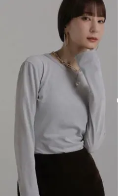 louren velour body suit ネイビー