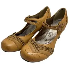 【美品】あしながおじさん (23) パンプス ストラップ ヒール 希少デザイン