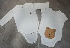 GAP ベビー ロンパース 2枚セット クマ 半袖 長袖60cm