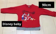 Disnex baby ディズニーベビー　ミッキー　長袖　トレーナー　赤　レッド