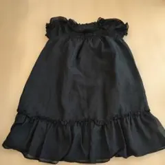 キャサリンコテージ☆ブラックドットシフォンワンピース140美品！
