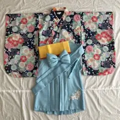 キャサリンコテージ 袴セット 八重桜×薄青 肌襦袢付き 卒園式 120 キャサリンコテージ 袴セット 八重桜×薄青 肌襦袢付き 卒園式 120
