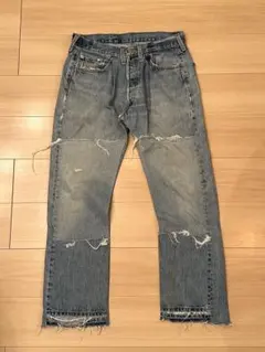 【古着】Levi's 501 リメイクジーンズ ボロ デニム リーバイスのサムネイル