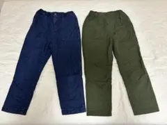 ユニクロ　キッズ　暖パン　130 デニムとカーキ　2枚セット