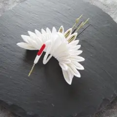 つまみ細工 髪飾り 鶴 卒業式 結婚式 成人式