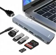 多機能7-IN-2 USB-Cハブ　MacBook Pro用