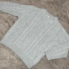 美品 Honeys シネマクラブ ケーブル編みニット Lサイズ グレー系