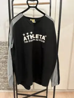 【ATHLETA】アスレタ 長袖ピステ ブラック/グレー Oサイズ