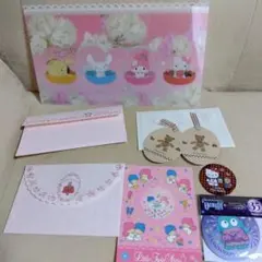サンリオ　キティ　キキララ　シール　封筒　レトロ　ハンギョドン　ミラー