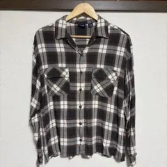 90s OLD GAP 開襟　レーヨンシャツ　ブラウン　GAP オープンカラー