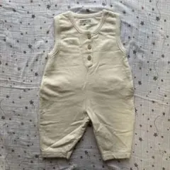 値下げ！生成り色　オフホワイトノースリーブロンパース　サロペット　韓国風