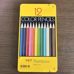 色鉛筆 12色セット トンボ鉛筆 CB-NQ 12C 缶入