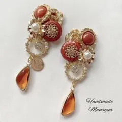 No.72ヴィンテージボタン♡ハンドメイドピアス