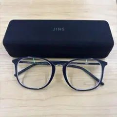 美品　jins メガネ 度入 0.1位 ケース付