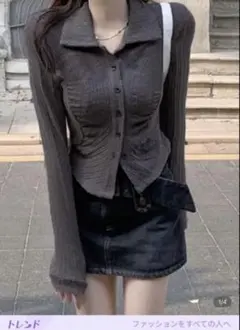 SHEIN長袖カーディガン グレー