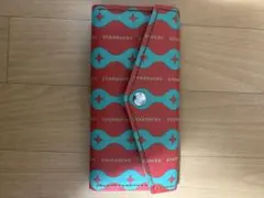 STARBUCKS 長財布 赤と青の波模様