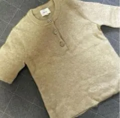 【未使用に近い〜極美品】H&M ベージュ おしゃれ〜レディースニット　半袖