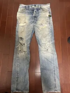 G-STAR ダメージ加工 ライトブルーデニム
