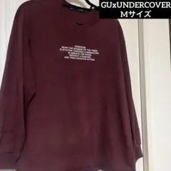 GUxUNDERCOVER バーガンディ 長袖カットソー テキスト&グラフィック