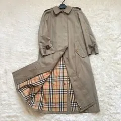 美品　バーバリー　ステンカラーコート　ベージュ　エポレット　ノバチェック