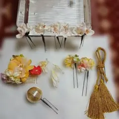 花モチーフ 髪飾りセット 和装小物