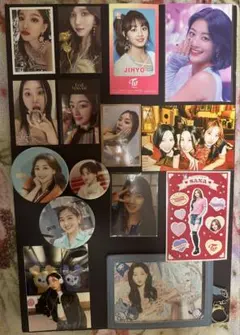 TWICE ジヒョ　トレカ　写真　缶バッジ　シール　セット　まとめ売り