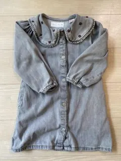 子供服　女の子 デニムワンピース　110cm 襟　刺繍　Zara