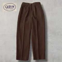 ワイドパンツ テーパード タック入り ハイウエスト 日本製 ブラウン M