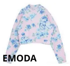 EMODA 長袖カットソー 花柄 ピンク系