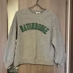 しまむら プチプラのあや dearful ロゴ トレーナー スウェット グレー