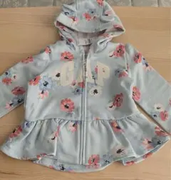 baby gap くま耳　花柄　パーカー　90
