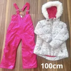 子ども用ピンクスキーウェアセット