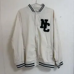 NCロゴ刺繍アイボリースタジャン Mサイズ