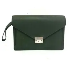 大人気☆BURBERRY☆バーバリー☆クラッチバッグ☆セカンド☆レザー☆グリーン